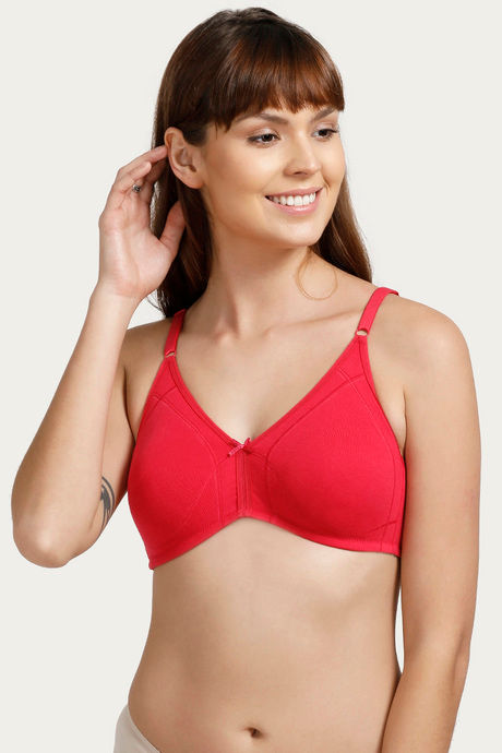 Buy Zivame Sporty Twist Double Layered Non Wired Medium Coverage Bra -  Fuchsia at Rs.180 online