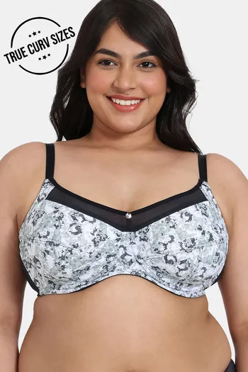 Buy Zivame True Curv Pixel Play Single Layered Wired Full Coverage Super Support Bra - Anthracite