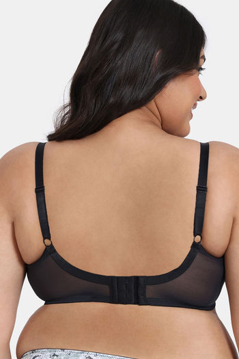 Buy Zivame True Curv Pixel Play Single Layered Wired Full Coverage Super  Support Bra - Anthracite at Rs.767 online