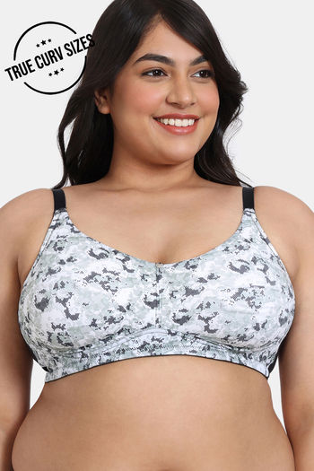 Buy Zivame True Curv Pixel Play Lightly Lined Non Wired Full Coverage Minimiser Bra - Anthracite