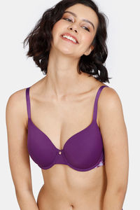 Buy Zivame Pixel Play Padded Wired 3/4th Coverage T-Shirt Bra - Imperial Purple