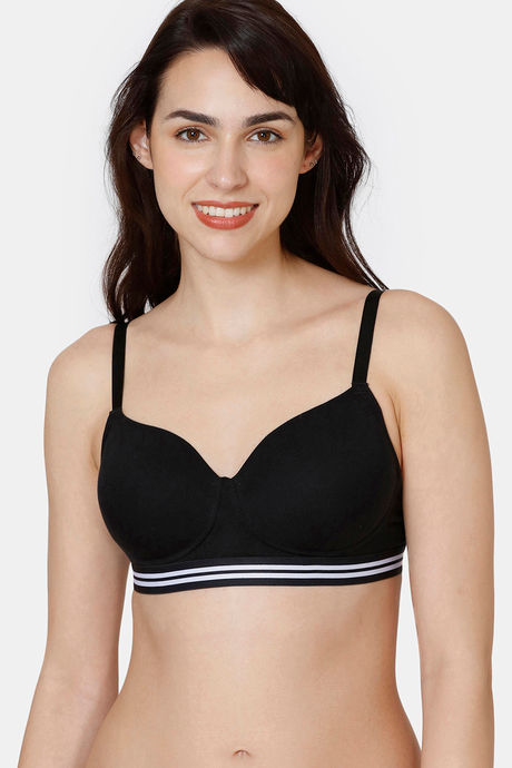 Buy Zivame Sporty Twist Padded Non Wired 3/4th Coverage T-Shirt Bra - Grey  Melange at Rs.712 online
