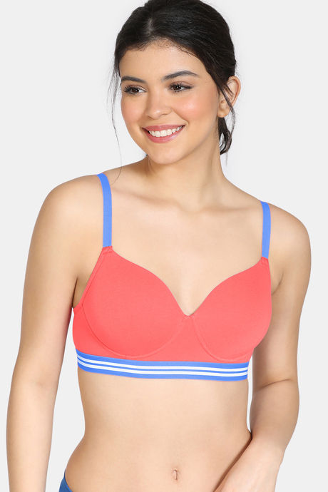 Buy Zivame Sporty Twist Padded Non Wired 3/4th Coverage T-Shirt Bra -  Anthracite at Rs.712 online