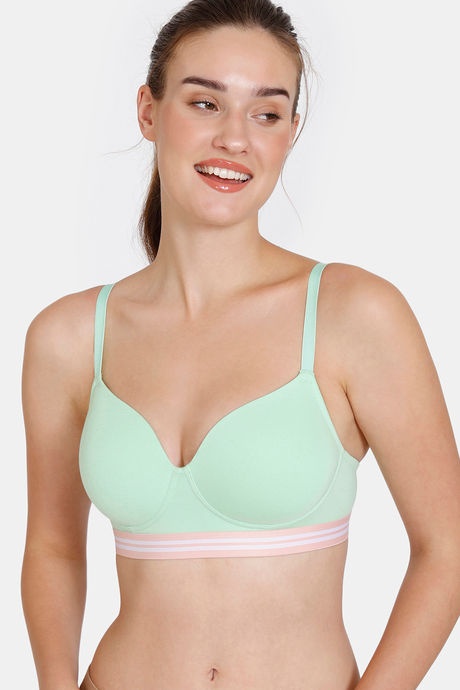 Buy Zivame Sporty Twist Padded Non Wired 3/4th Coverage T-Shirt Bra - Royal  Purple at Rs.450 online, Bra online