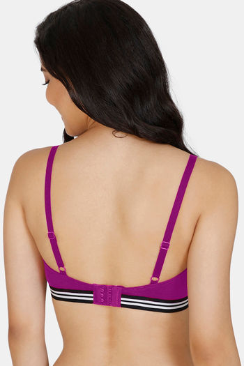 Buy Zivame Sporty Twist Padded Non Wired 3/4th Coverage T-Shirt Bra -  Hollyhock at Rs.450 online