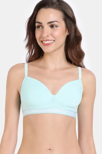 Buy Zivame Sporty Twist Padded Non Wired 3/4th Coverage T-Shirt Bra - Plume  at Rs.494 online