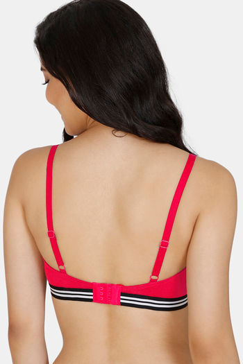 Buy Zivame Sporty Twist Padded Non Wired 3/4th Coverage T-Shirt Bra - Rose  Red2 at Rs.899 online