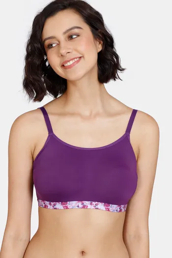 Buy Zivame Pixel Play Double Layered Non Wired Full Coverage Beach Top - Imperial Purple