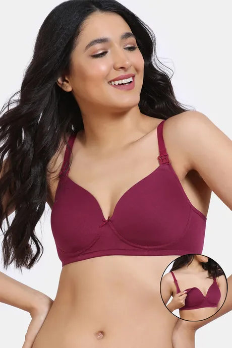 Buy Zivame Maternity Double Layered Non Wired 3/4th Coverage Maternity / Nursing  Bra - Roebuck Online at Best Prices in India - JioMart.