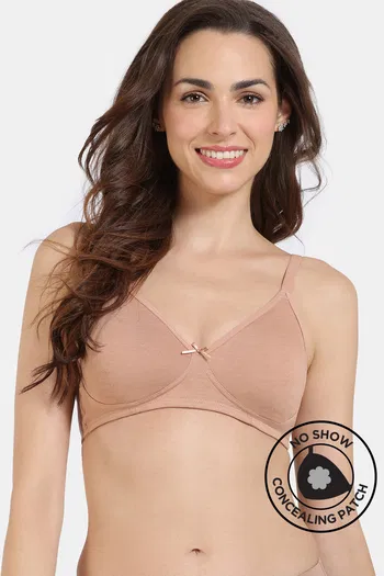 Buy Zivame Conceal Petals Double Layered Non Wired 3/4Th Coverage T-Shirt Bra - Roebuck