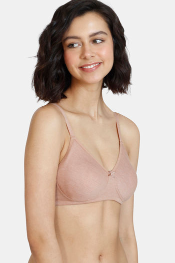 Buy Zivame Essentials Double Layered Non Wired Full Coverage T-Shirt Bra -  Roeback at Rs.549 online