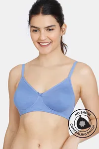 Buy Zivame Retro Vibes Double Layered Non Wired 3/4th Coverage T-Shirt Bra  - Violet Tulle at Rs.448 online