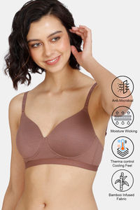 Buy Zivame Natural Collective Padded Non-Wired 3/4th Coverage T-Shirt Bra - Nutmeg