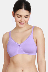 Buy Zivame Essentials Double Layered Non Wired Full Coverage T-Shirt Bra - Lavendula