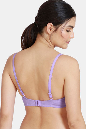 Buy Zivame Essentials Double Layered Non Wired Full Coverage T-Shirt Bra -  Lavendula at Rs.250 online