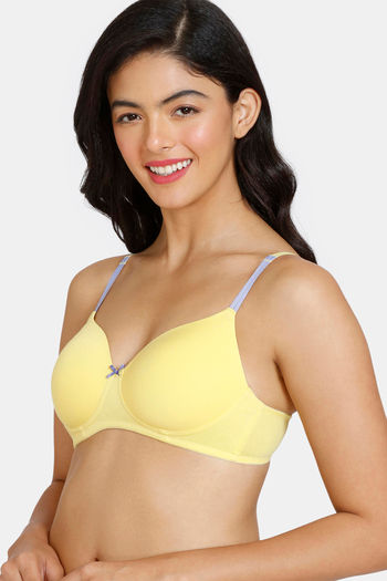 Buy Zivame Padded Non Wired 3/4th Coverage T-Shirt Bra - Georgia Peach at  Rs.520 online