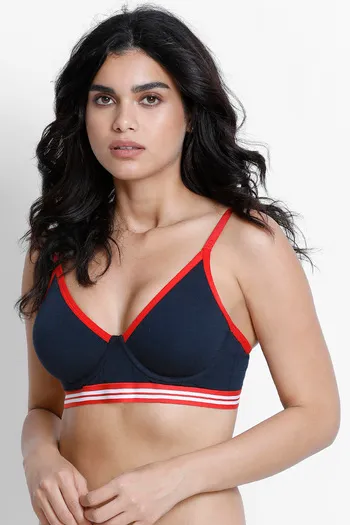 Buy Zivame Sporty Twist Double Layered Wired 3/4th Coverage Bra
