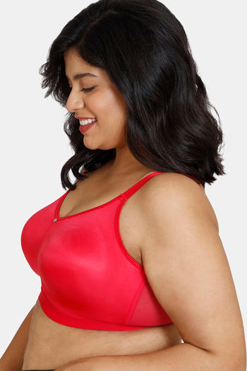 Buy Zivame True Curv Double Layered Non Wired Full Coverage Minimiser Bra -  Persian Red at Rs.547 online, Bra online