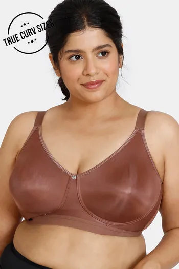 Buy Zivame True Curv Beautiful Basics Double Layered Non Wired Full Coverage Super Support Bra - Nutmeg