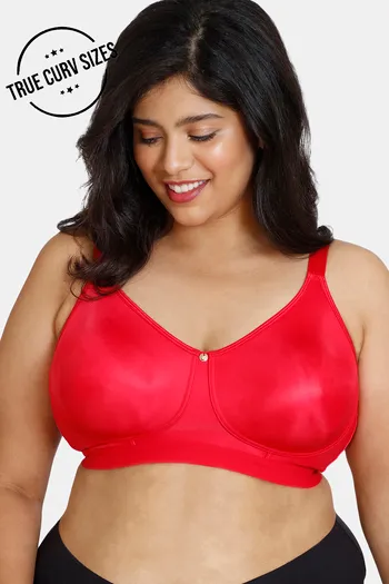 Zivame True Curv Beautiful Basics Double Layered Non Wired Full Coverage  Super Support Bra - Rose Red