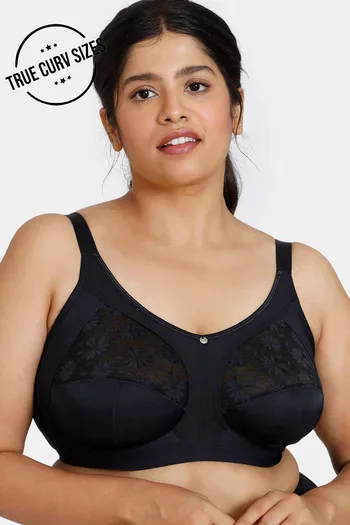 Buy Zivame True Curv Beautiful Basics Double Layered Non Wired Full  Coverage Super Support Bra - Anthracite at Rs.1117 online