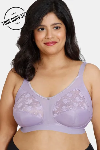 Buy Zivame True Curv Beautiful Basics Double Layered Non Wired Full Coverage Super Support Bra - Chalk Violet