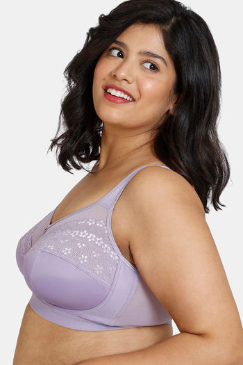 Buy Zivame True Curv Beautiful Basics Double Layered Non Wired Full Coverage  Super Support Bra - Chalk Violet at Rs.1117 online