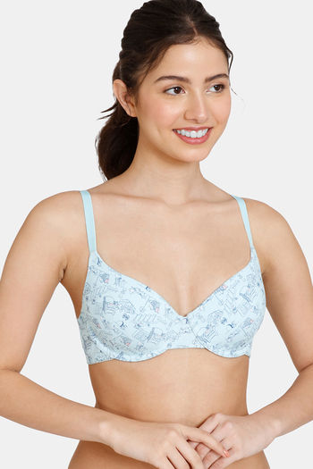 Buy Zivame Tom & Jerry Padded Wired Medium Coverage T-Shirt Bra - Clearwater