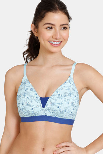 Buy Zivame Tom & Jerry Padded Non Wired 3/4th Coverage T-Shirt Bra - Clearwater
