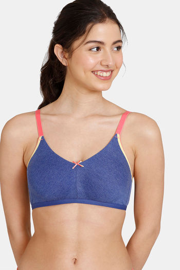 Buy Zivame Desi Kitsch Double Layered Non Wired 3/4th Coverage T-Shirt Bra - Sodalite Blue