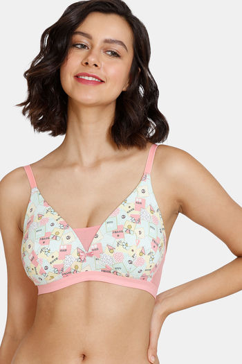 Buy Zivame Retro Vibes Padded Non Wired Full Coverage Cami Bra - Flamingo  Pink at Rs.548 online