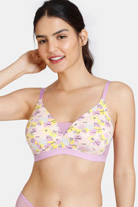 Buy Zivame Comikart Padded Non Wired 3/4th Coverage T-Shirt Bra - Violet Tulle