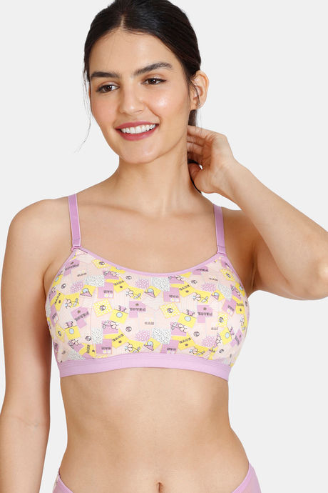Buy Zivame Retro Vibes Padded Non Wired Full Coverage Cami Bra - Violet  Tulle at Rs.548 online