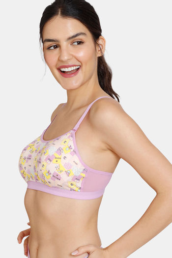 Buy Zivame Non Padded Wire Free Embroidered Bra - Skin at Rs.365