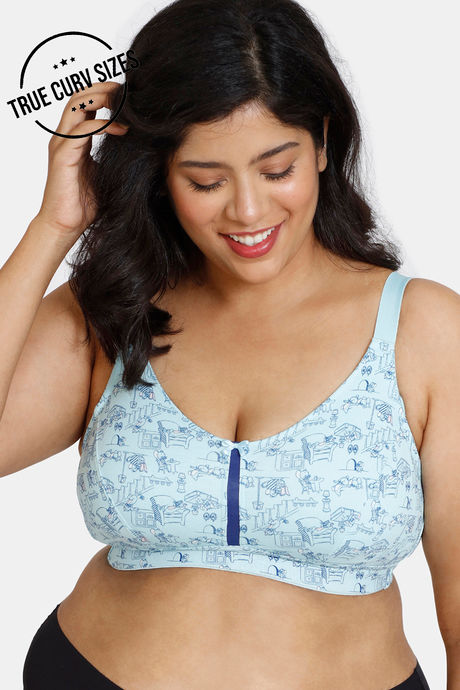 Buy Zivame True Curv Tom & Jerry Double Layered Non Wired Full Coverage  Super Support Bra - Clearwater at Rs.518 online