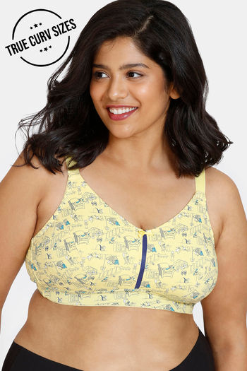 Buy Zivame True Curv Tom & Jerry Double Layered Non Wired Full Coverage Super Support Bra - Pale Marigold