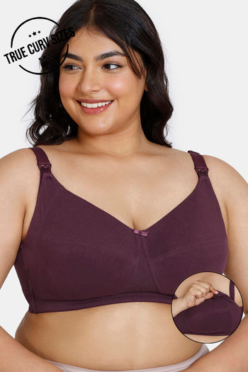 Buy Zivame True Curv Maternity Double Layered Non Wired Full Coverage Maternity / Nursing Bra - Fig