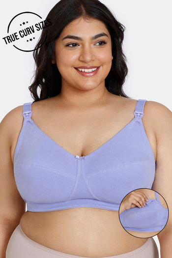 Buy Zivame True Curv Maternity Double Layered Non Wired Full Coverage  Maternity / Nursing Bra - Jacaranda at Rs.500 online