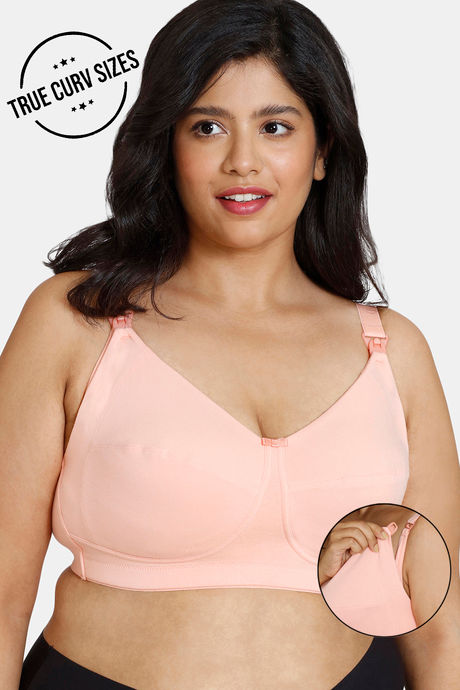 Buy Zivame True Curv Maternity Double Layered Non Wired Full Coverage  Maternity / Nursing Bra - Peach Pearl at Rs.340 online
