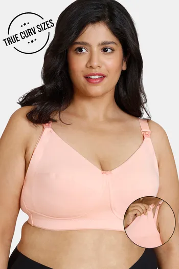 Buy Zivame True Curv Maternity Double Layered Non Wired Full Coverage  Maternity / Nursing Bra - Peach Pearl at Rs.450 online