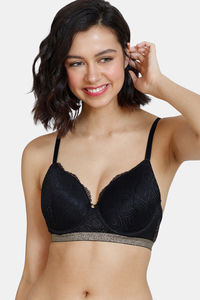 Buy Zivame Disco Padded Wired 3/4th Coverage T-Shirt Bra - Anthracite
