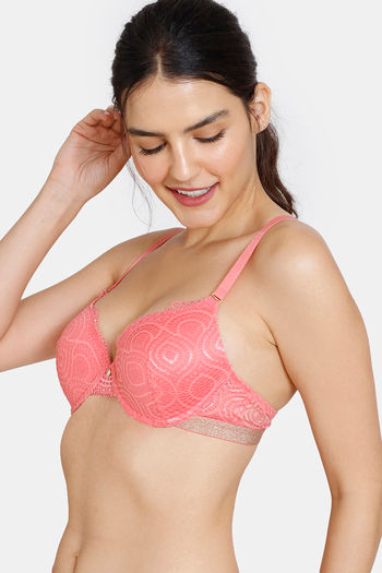 Buy Zivame Love Stories Padded Wired 3/4th Coverage Lace Bra - Crown Jewel  at Rs.538 online