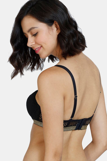 Zivame Innovation Padded Non Wired 3/4th Coverage Strapless Bra - Anthracite