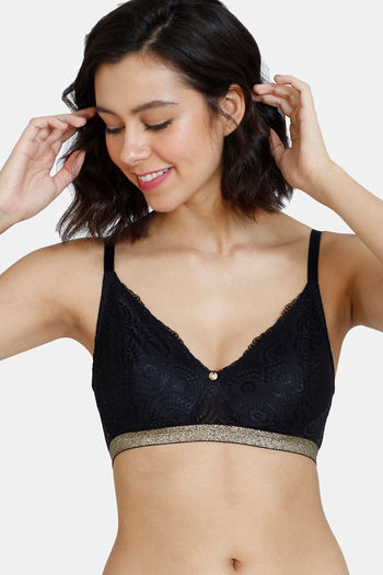 Buy Zivame Disco Double Layered Non Wired 3/4th Coverage T-Shirt Bra - Anthracite