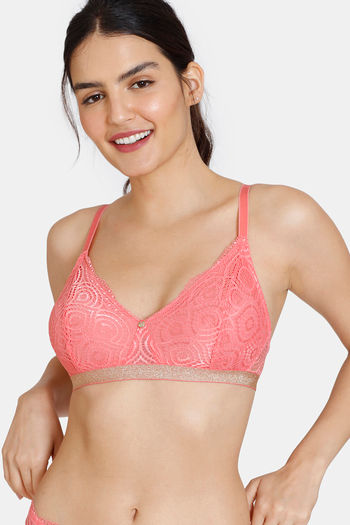 Buy Zivame Disco Double Layered Non Wired 3/4th Coverage T-Shirt Bra - Tea Rose