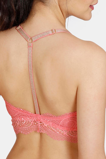 Buy Zivame Disco Padded Wired 3-4Th Coverage Lace Bra - Tea Rose