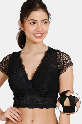 Buy Zivame Disco Padded Wired 3/4th Coverage Blouse Bra - Anthracite