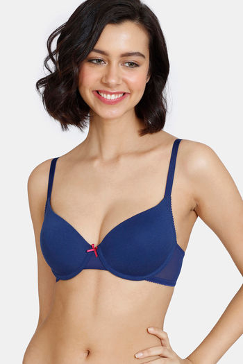 Buy online Blue Cotton Regular Bra from lingerie for Women by Zivame for  ₹669 at 33% off