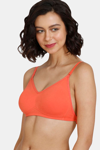 Buy Zivame Beautiful Basics Double Layered Non Wired 3/4th Coverage  Backless Bra - Emberglow at Rs.260 online