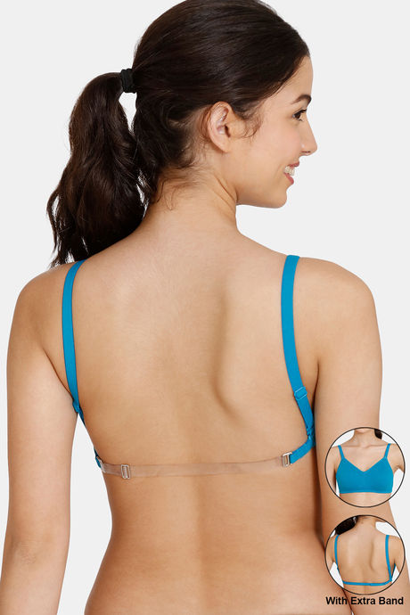 Buy Zivame Beautiful Basics Double Layered Non-Wired 34th Coverage Backless  Bra - Turkish Tile-Blue online